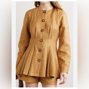 NWOT Veronica Beard Brio Linen Jacket in Camel Size XL- 16 LIKE NEW!